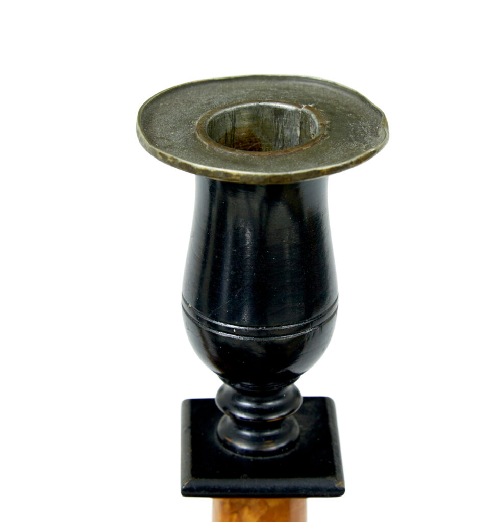 Pair of Swedish 19th Century Karl Johan Masur Birch Candlesticks — image 3
