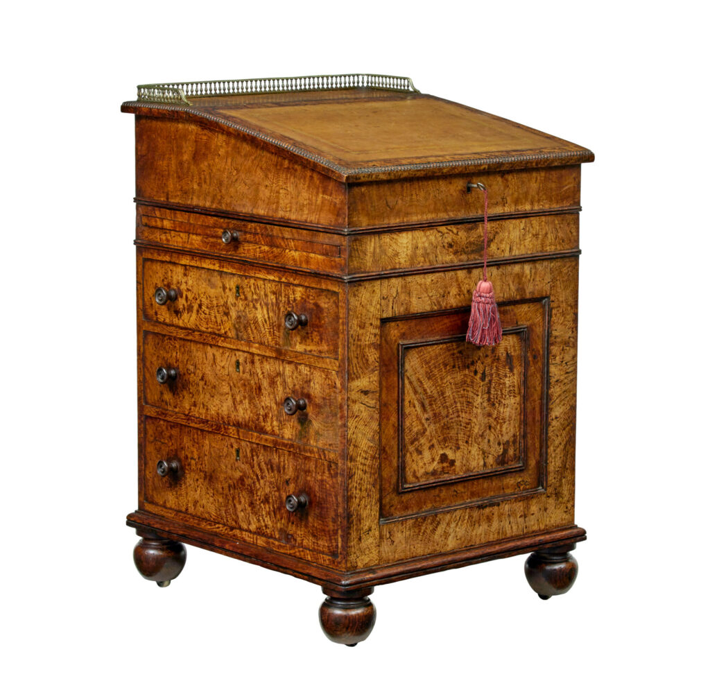 Mid 19th Century Pollard Oak Davenport Desk