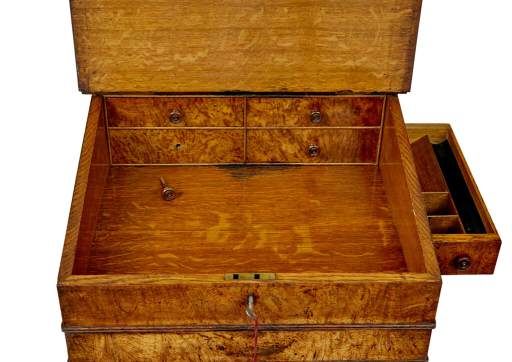Mid 19th Century Pollard Oak Davenport Desk — image 5