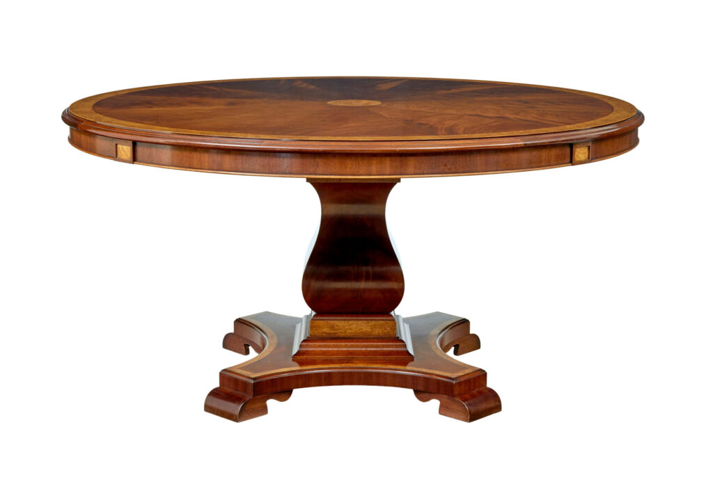 7 Foot Round Inlaid Jupe Extending Dining Table — image 10