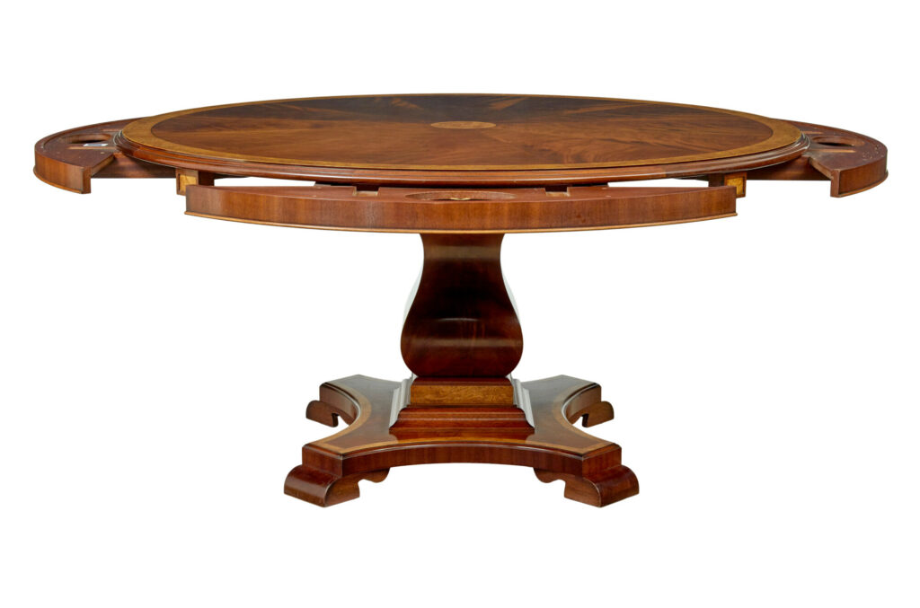 7 Foot Round Inlaid Jupe Extending Dining Table — image 9