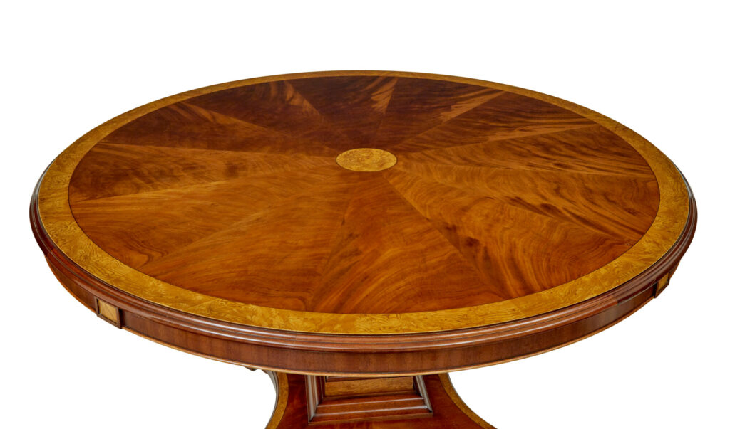 7 Foot Round Inlaid Jupe Extending Dining Table — image 8