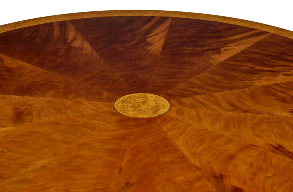 7 Foot Round Inlaid Jupe Extending Dining Table — image 7