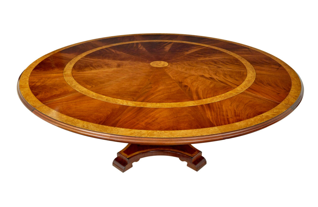 7 Foot Round Inlaid Jupe Extending Dining Table — image 4