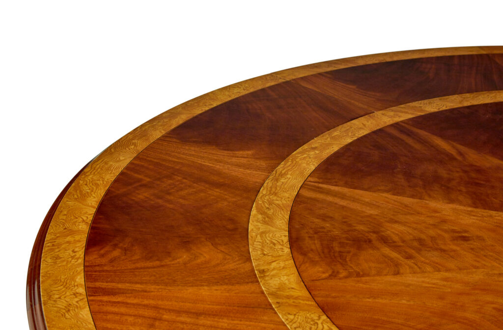 7 Foot Round Inlaid Jupe Extending Dining Table — image 3