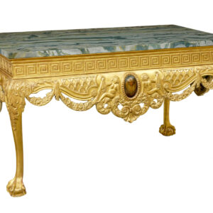 19TH CENTURY GEORGE II INFLUENCED MARBLE TOP CENTER TABLE