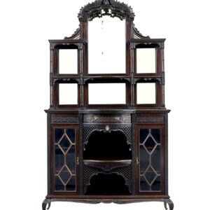 EDWARDIAN CHIPPENDALE REVIVAL CARVED MAHOGANY CABINET