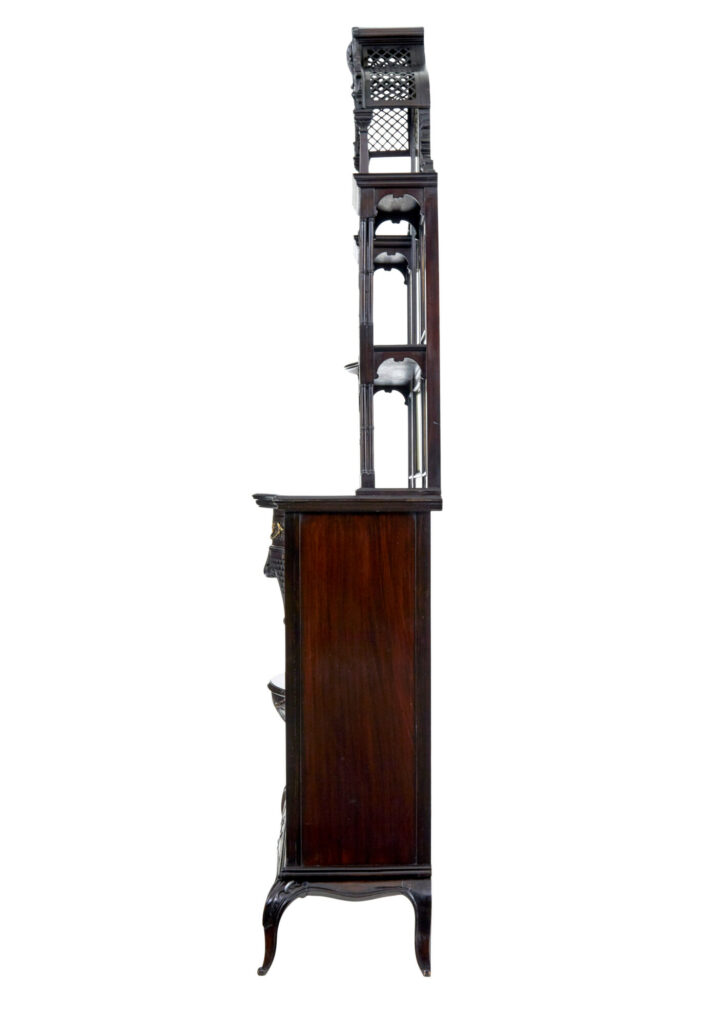 Edwardian Chippendale Revival Carved Mahogany Cabinet — image 5