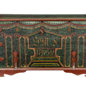 MID 19TH CENTURY HAND PAINTED SWEDISH OAK COFFER