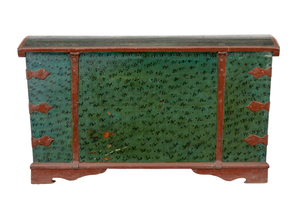 Mid 19th Century Hand Painted Swedish Oak Coffer — image 7