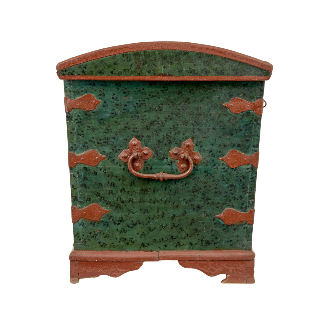 Mid 19th Century Hand Painted Swedish Oak Coffer — image 6
