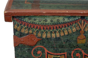 Mid 19th Century Hand Painted Swedish Oak Coffer — thumbnail 4