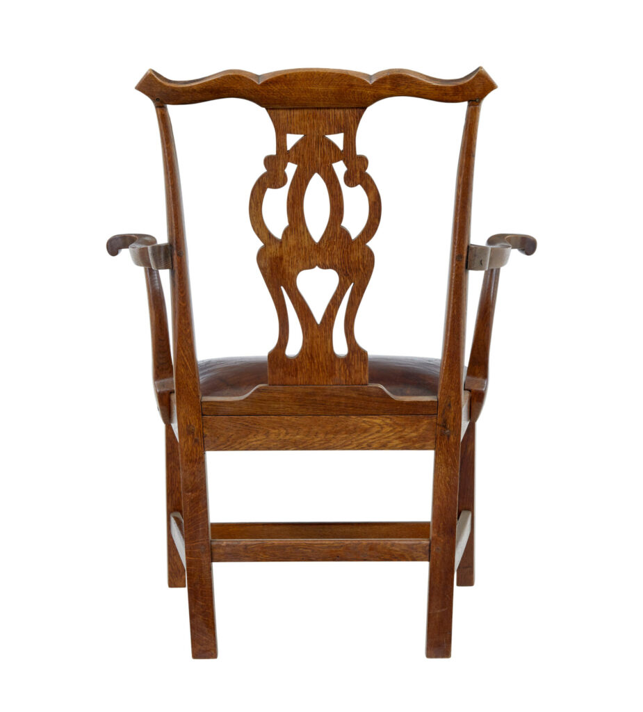 19th Century Shepherds Crook Oak Armchair — image 5