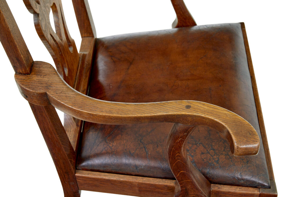 19th Century Shepherds Crook Oak Armchair — image 4
