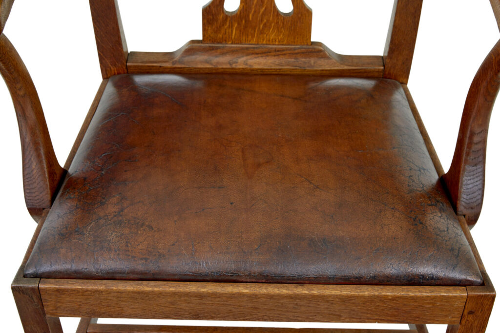 19th Century Shepherds Crook Oak Armchair — image 3