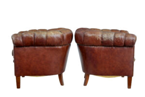 Pair of Early 20th Century Leather Lounge Armchairs — thumbnail 8