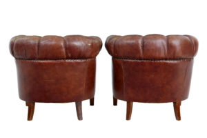 Pair of Early 20th Century Leather Lounge Armchairs — thumbnail 7