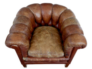 Pair of Early 20th Century Leather Lounge Armchairs — thumbnail 3