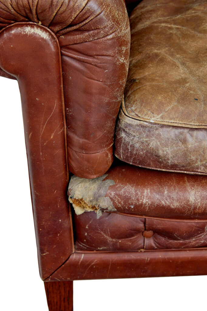 Pair of Early 20th Century Leather Lounge Armchairs — image 2