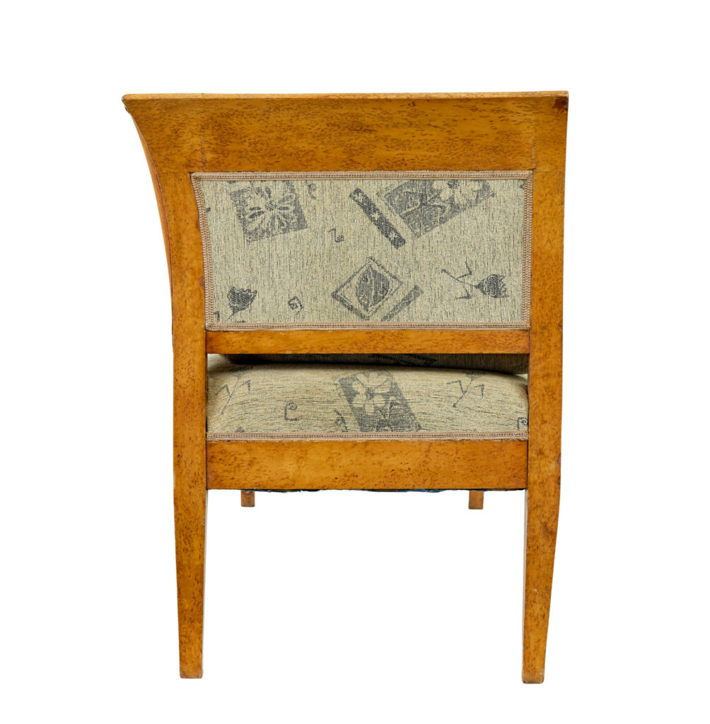 Swedish 19th Century 7 Piece Burr Birch Living Room Suite — image 6