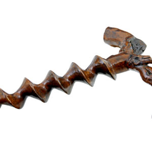 RARE 19TH CENTURY DECORATIVE CARVED TREEN CORKSCREW