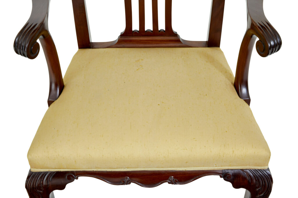 Pair of 19th Century Chippendale Design Mahogany Armchairs — image 6