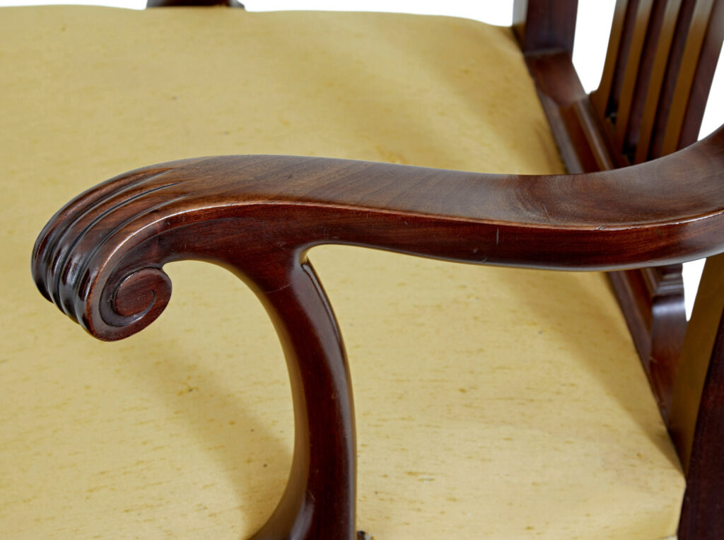 Pair of 19th Century Chippendale Design Mahogany Armchairs — image 5