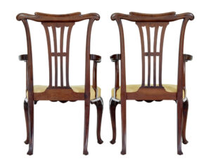 Pair of 19th Century Chippendale Design Mahogany Armchairs — thumbnail 2