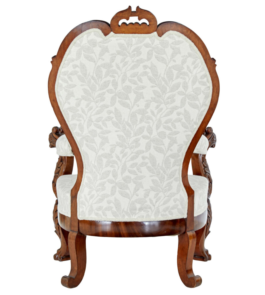 Mid 19th Century Carved Walnut Armchair — image 8