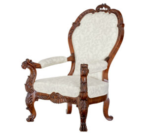 Mid 19th Century Carved Walnut Armchair — thumbnail 7