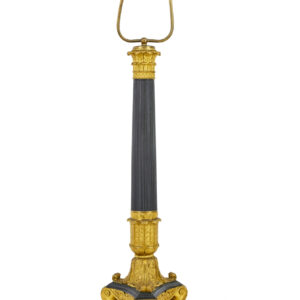 LARGE 19TH CENTURY FRENCH EMPIRE BRONZE ORMOLU TABLE LAMP