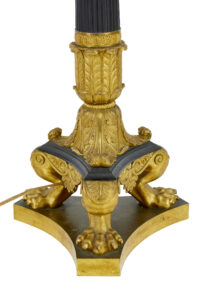 Large 19th Century French Empire Bronze Ormolu Table Lamp — thumbnail 5