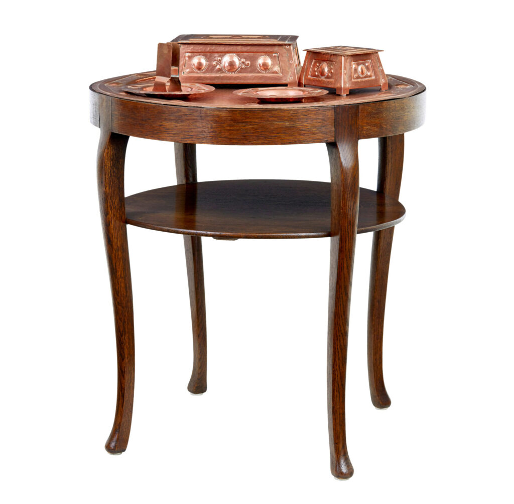 Late 19th Century Arts and Crafts Copper Tray Table — image 2