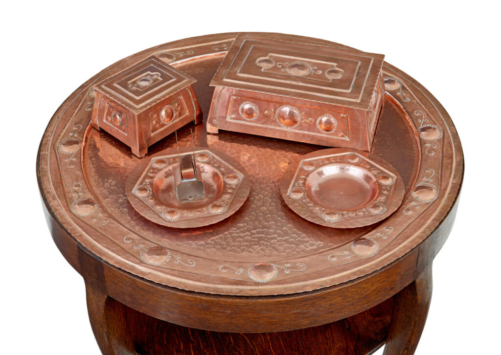 Late 19th Century Arts and Crafts Copper Tray Table — image 8