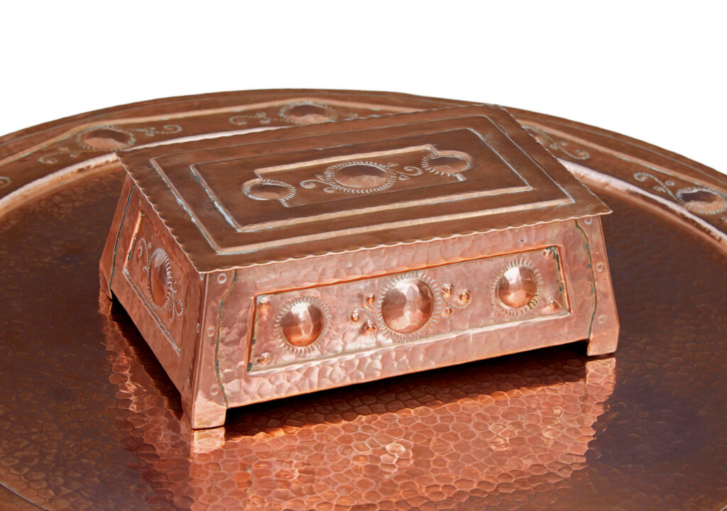 Late 19th Century Arts and Crafts Copper Tray Table — image 7