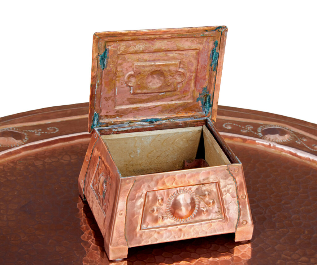 Late 19th Century Arts and Crafts Copper Tray Table — image 4