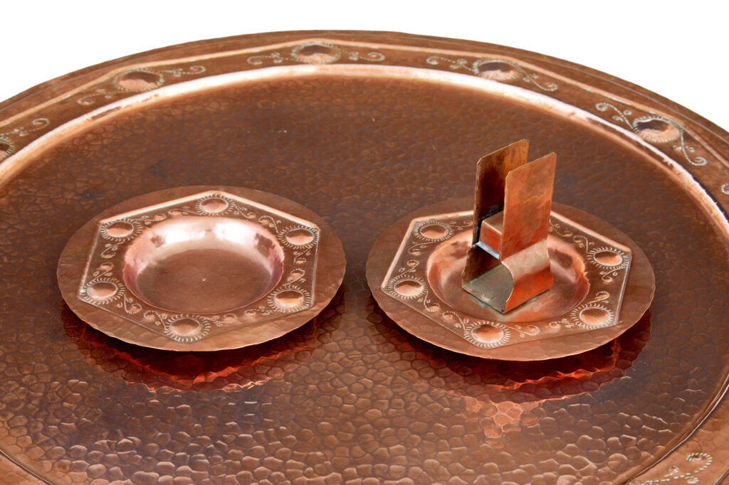 Late 19th Century Arts and Crafts Copper Tray Table — image 3