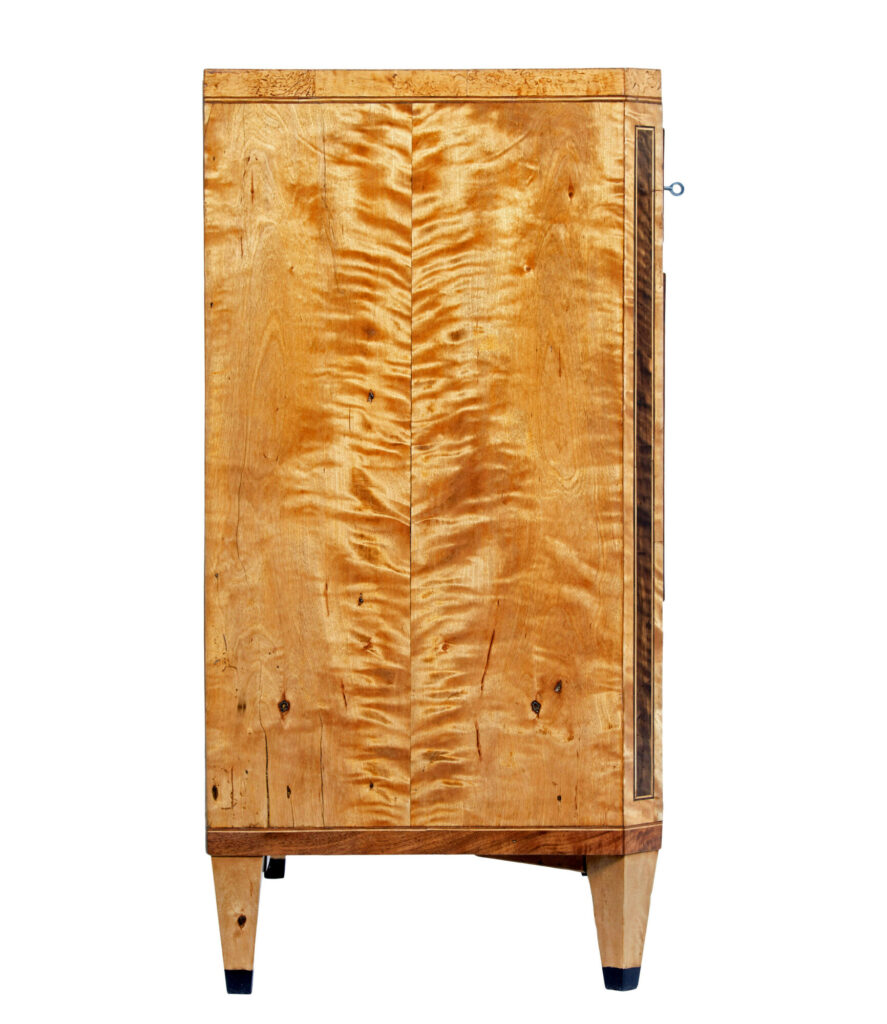 Swedish Biedermeier 19th Century Inlaid Birch Chest of Drawers — image 5