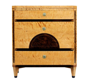 Swedish Biedermeier 19th Century Inlaid Birch Chest of Drawers — thumbnail 3
