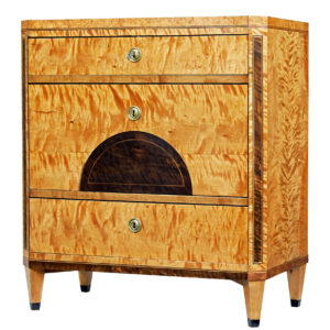 SWEDISH BIEDERMEIER 19TH CENTURY INLAID BIRCH CHEST OF DRAWERS