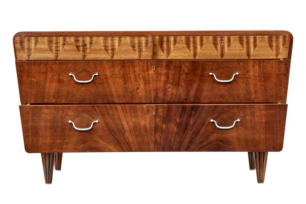 Mid 20th Century Scandinavian Inlaid Chest of Drawers — image 2
