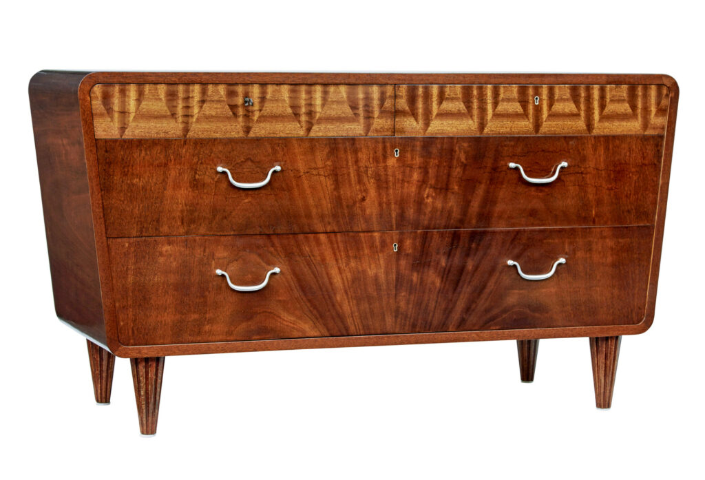 Mid 20th Century Scandinavian Inlaid Chest of Drawers