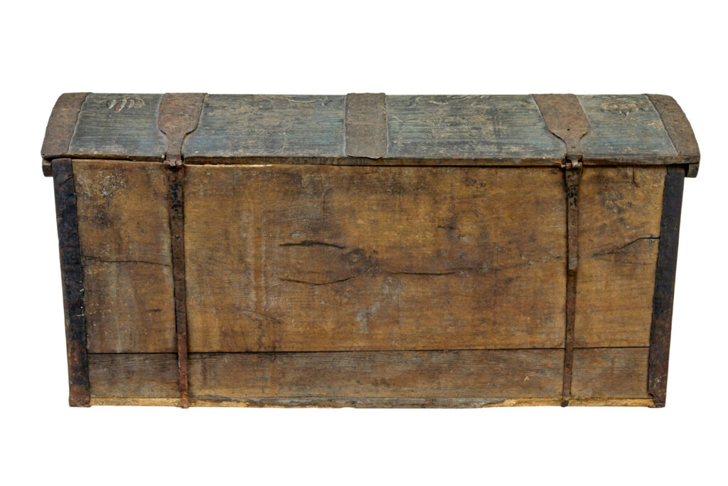 19th Century Swedish Hand Painted Dome Top Coffer — image 8