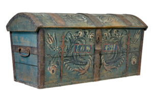 19th Century Swedish Hand Painted Dome Top Coffer — thumbnail 6