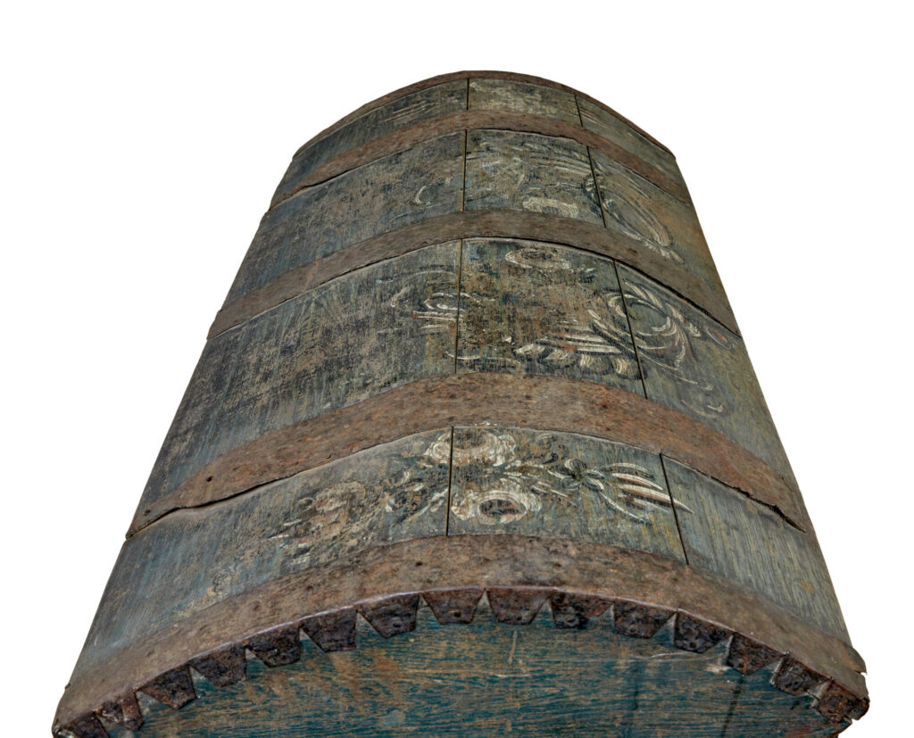 19th Century Swedish Hand Painted Dome Top Coffer — image 5