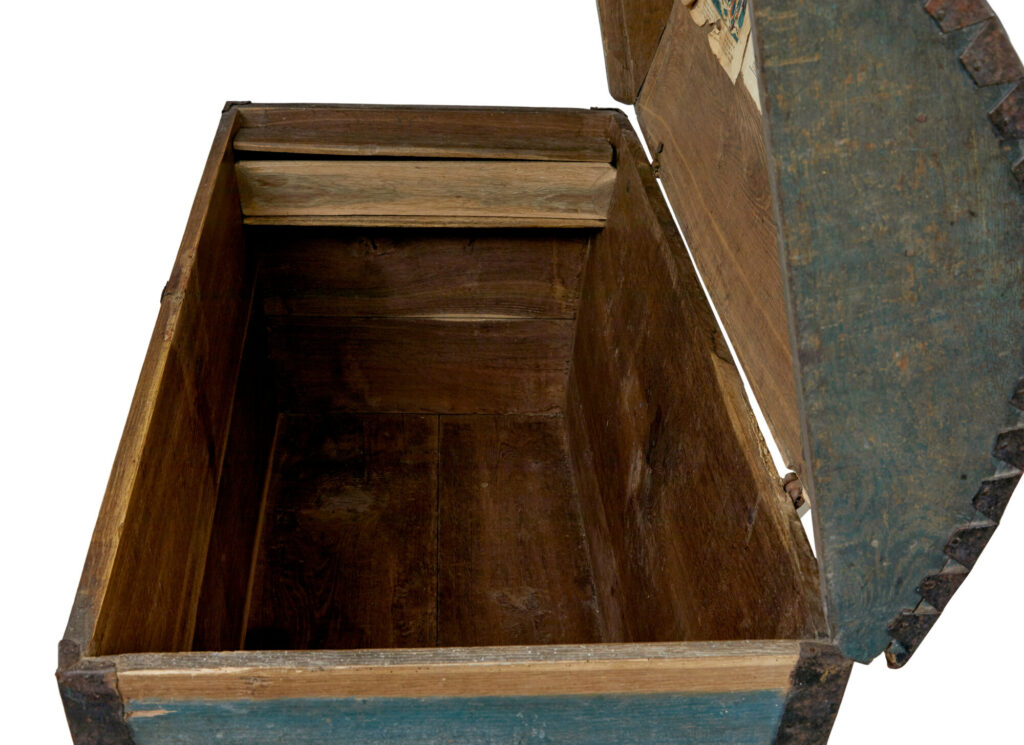19th Century Swedish Hand Painted Dome Top Coffer — image 3