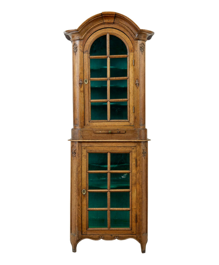 Mid 19th Century Glazed Carved Oak Liège Cabinet — image 10