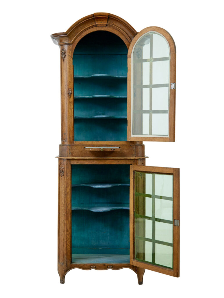 Mid 19th Century Glazed Carved Oak Liège Cabinet — image 9