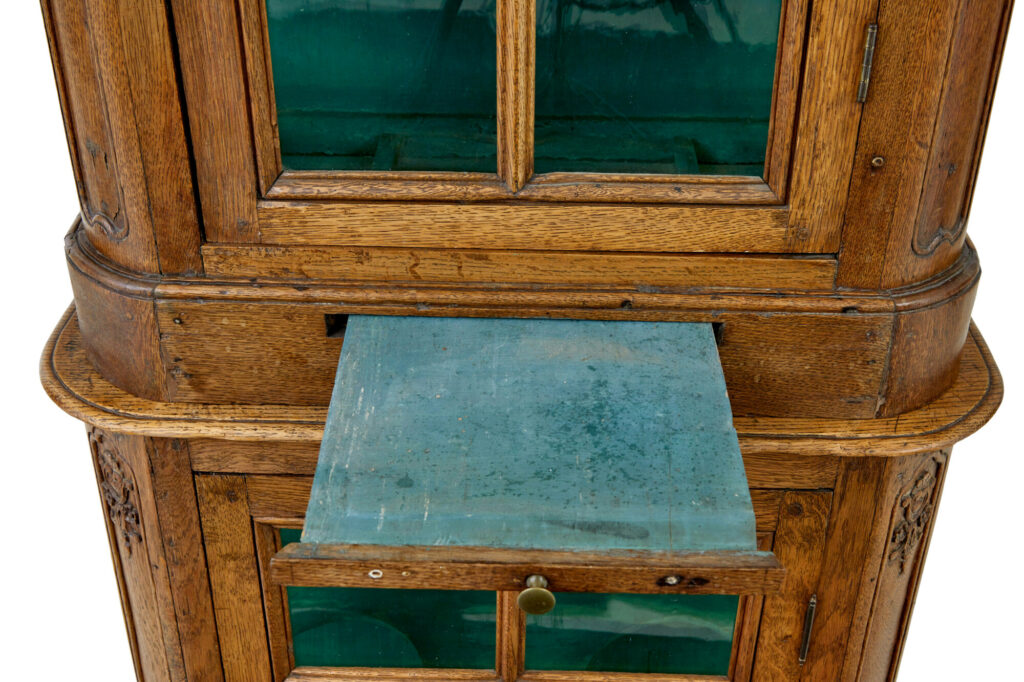 Mid 19th Century Glazed Carved Oak Liège Cabinet — image 5