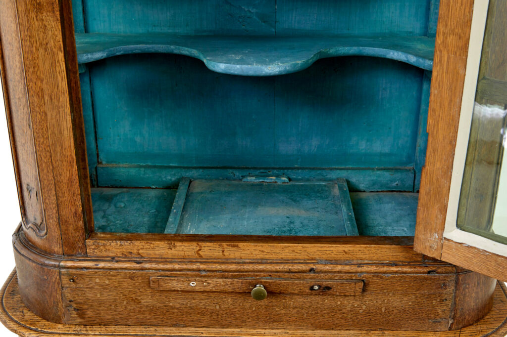 Mid 19th Century Glazed Carved Oak Liège Cabinet — image 4